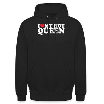 Petite amie Petite amie Relation Couple Amour Couple - Sweat-shirt à capuche unisexe - noir - Devant - Alina (178cm) & Michal (187cm)