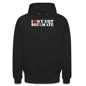 Petite amie Petite amie Relation Couple Amour Couple - Sweat-shirt à capuche unisexe - noir - Devant - Alina (178cm) & Michal (187cm)