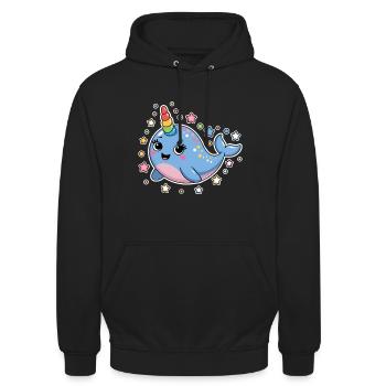 Narwal Spruch Narwale Lustiges Narwal Geschenk - Unisex Hoodie - Schwarz - Vorne - Alina (178cm) & Michal (187cm)
