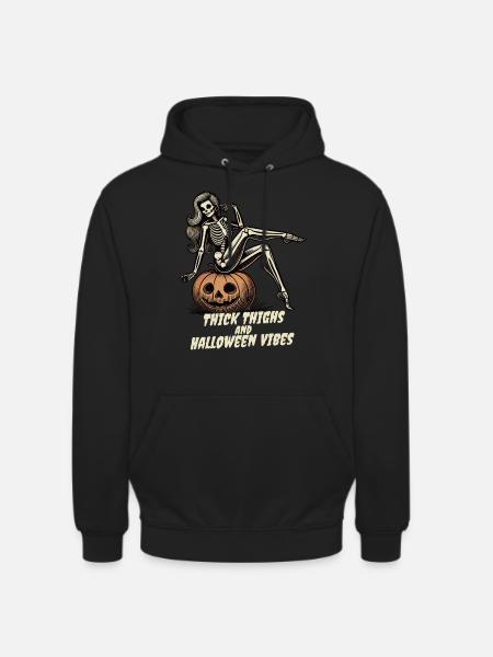 Funny Halloween Thick Thighs Vibes - Unisex Hoodie - black