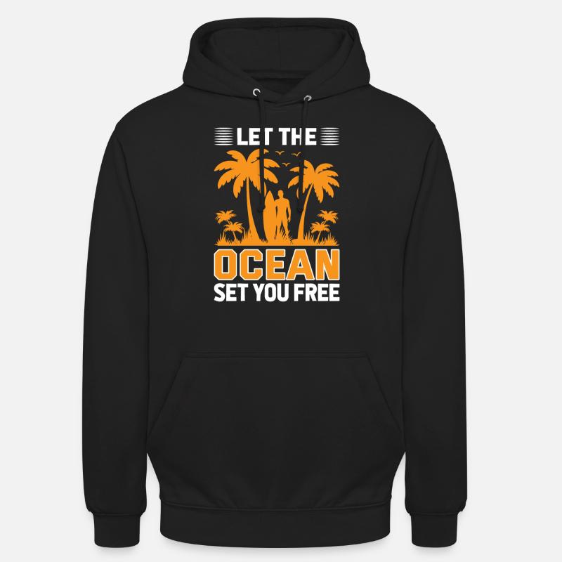 Laissez l’océan vous libérer. - Sweat-shirt à capuche unisexe - noir