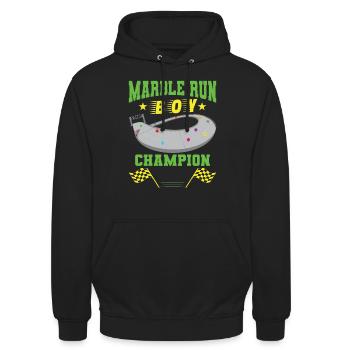 MARBLE RUN BOY - Unisex Hoodie - black - Front - Alina (178cm) & Michal (187cm)
