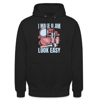 Kosmetikerin - Unisex Hoodie - Schwarz - Vorne - Alina (178cm) & Michal (187cm)