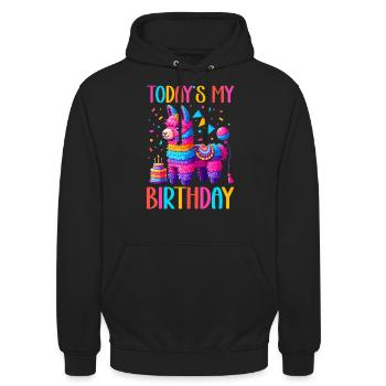 Lama Pinata Süße Alpaka -Tiergeburtstagsfiesta - Unisex Hoodie - Schwarz - Vorne - Alina (178cm) & Michal (187cm)