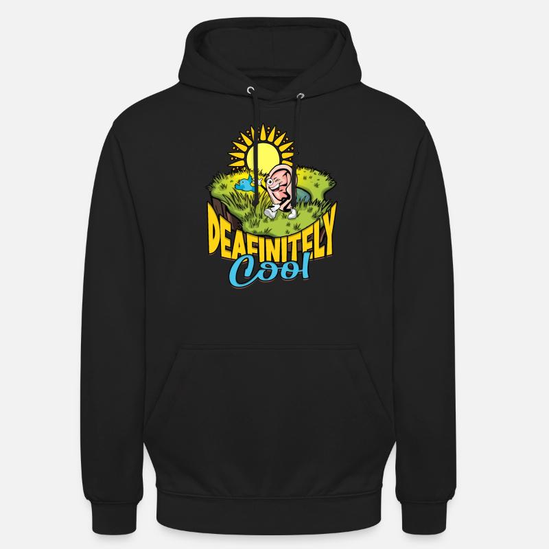 Hearing Loss Deafinitely Cool - Unisex Hoodie - black