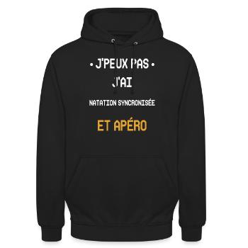I can't I syncronized swimming and aperitif - Unisex Hoodie - Schwarz - Vorne - Alina (178cm) & Michal (187cm)