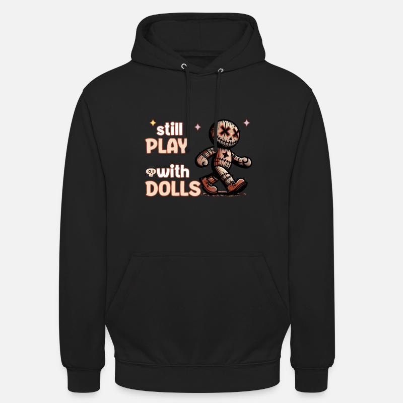 Poupée vaudou Creepy Party Design - Sweat-shirt à capuche unisexe - noir