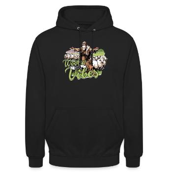 Schafhirte Schäferei Schafe Hirte - Unisex Hoodie - Schwarz - Vorne - Alina (178cm) & Michal (187cm)