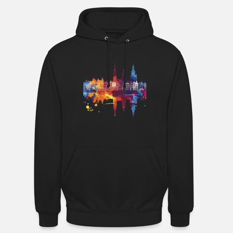 Haarlem - Sweat-shirt à capuche unisexe - noir