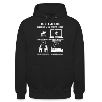 Freizeit Reiten Humor - Unisex Hoodie - Schwarz - Vorne - Alina (178cm) & Michal (187cm)