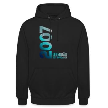 Limited Edition November 2007 Legendär Seit - Unisex Hoodie - Schwarz - Vorne - Alina (178cm) & Michal (187cm)