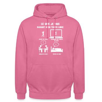 Free time golf funny humor - Unisex Hoodie - pink - Front - Alina (178cm) & Michal (187cm)