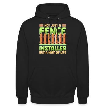 Fence installer - Unisex Hoodie - black - Front - Alina (178cm) & Michal (187cm)