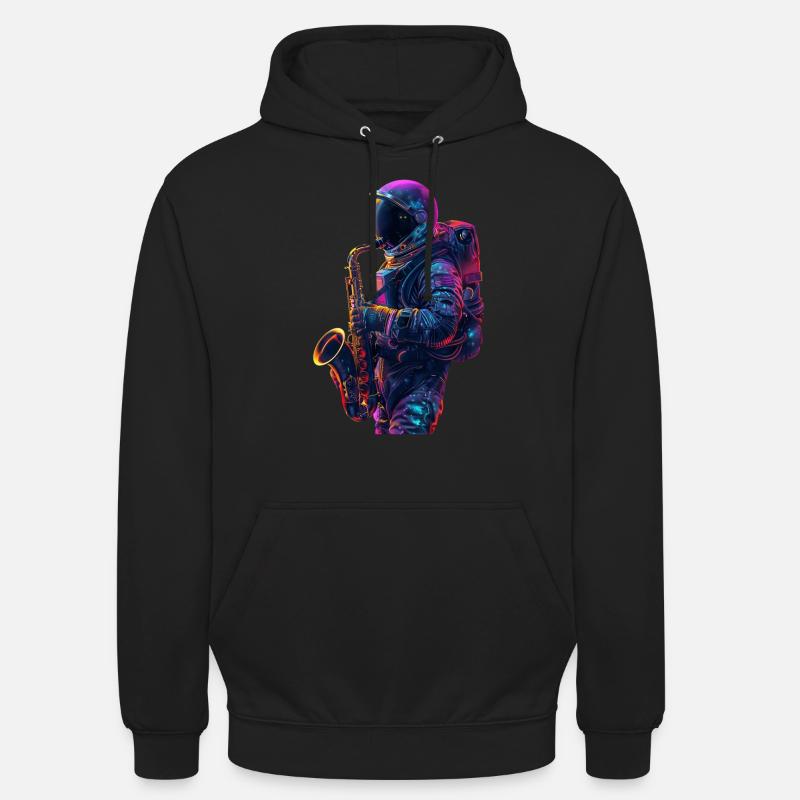 Saxophone astronaute - Sweat-shirt à capuche unisexe - noir