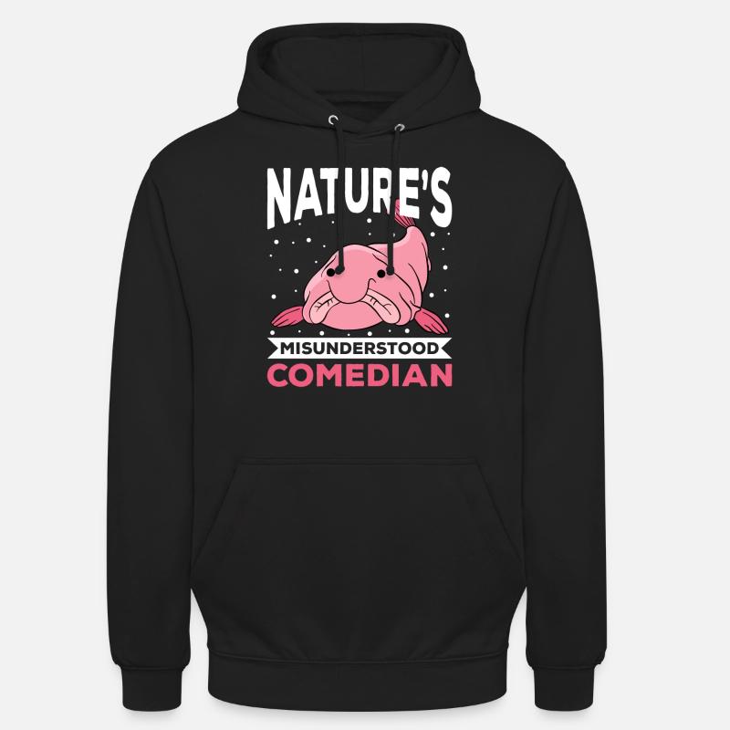 Drôle de poisson Blobfish mignon - Sweat-shirt à capuche unisexe - noir