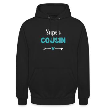 super cousin coeur cadeau cousin - Sweat-shirt à capuche unisexe - noir - Devant - Alina (178cm) & Michal (187cm)