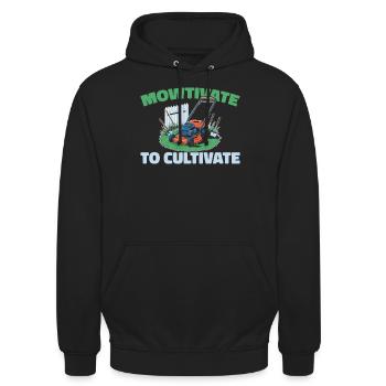 Lawn mower mowing - Unisex Hoodie - black - Front - Alina (178cm) & Michal (187cm)