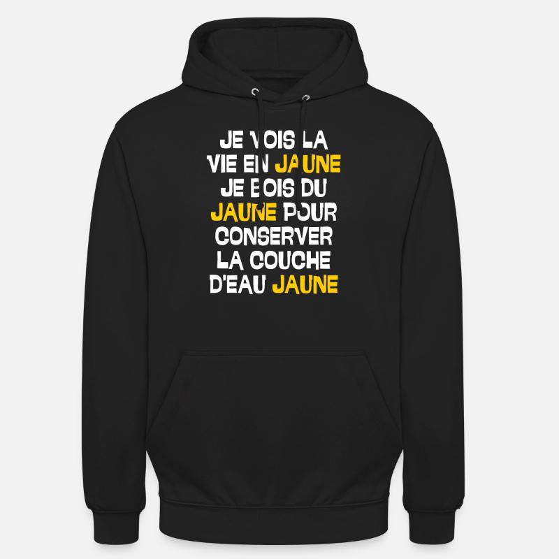 du jaune pour conserver la couche d'eau jaune - Sweat-shirt à capuche unisexe - noir