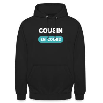 cousin en cours cadeau futur cousin cadeau cousin - Sweat-shirt à capuche unisexe - noir - Devant - Alina (178cm) & Michal (187cm)
