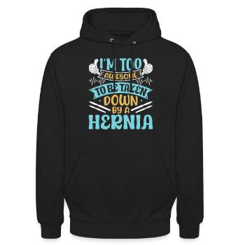 Hernia Surgery - Unisex Hoodie - black - Front - Alina (178cm) & Michal (187cm)