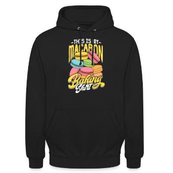 Macaron Macaron Boulanger Pâtissier - Sweat-shirt à capuche unisexe - noir - Devant - Alina (178cm) & Michal (187cm)