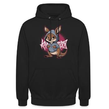 Känguru Kangaroo Australische Tiere - Unisex Hoodie - Schwarz - Vorne - Alina (178cm) & Michal (187cm)