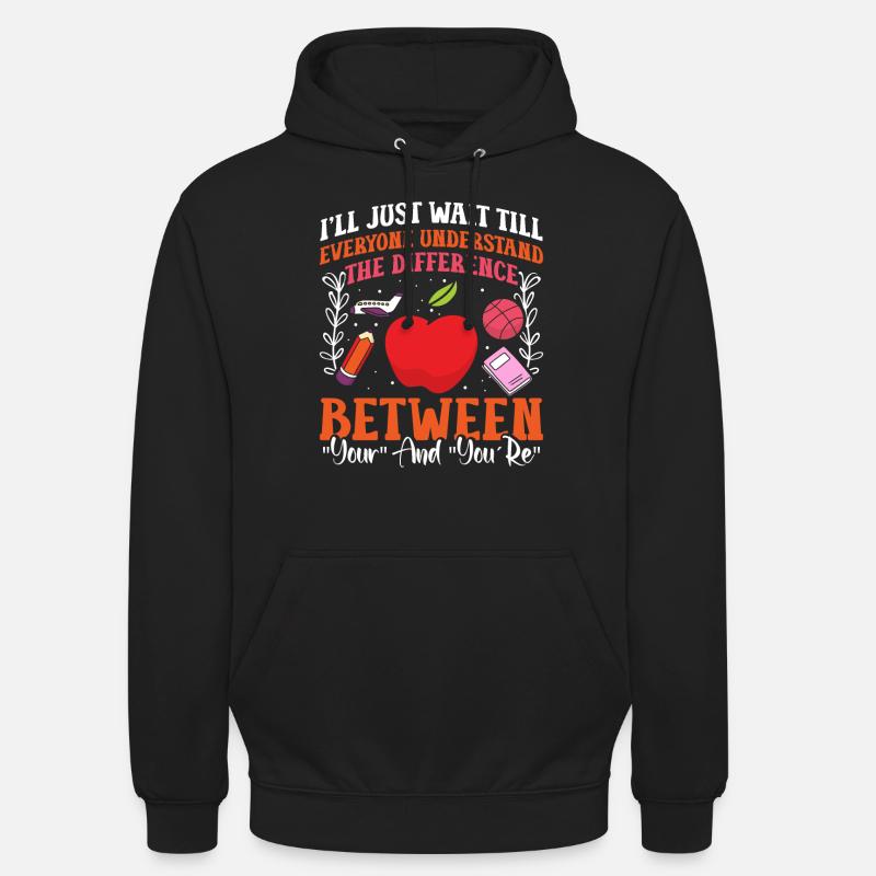 Drôle de professeur d’école d’anglais - Sweat-shirt à capuche unisexe - noir