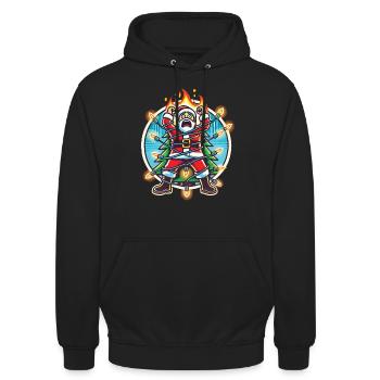 Père Noël Électrocution Chaos Désastre - Sweat-shirt à capuche unisexe - noir - Devant - Alina (178cm) & Michal (187cm)