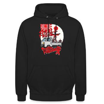 Kei Truck Small Truck Big Personality - Unisex Hoodie - Schwarz - Vorne - Alina (178cm) & Michal (187cm)