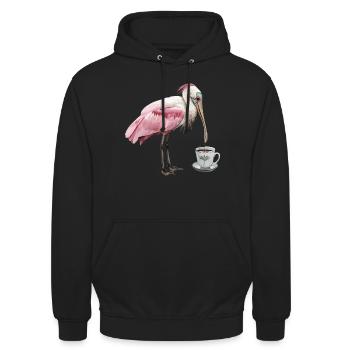 Löffel Kaffee - Unisex Hoodie - Schwarz - Vorne - Alina (178cm) & Michal (187cm)