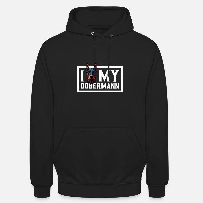 J’adore mon Doberman - Sweat-shirt à capuche unisexe - noir