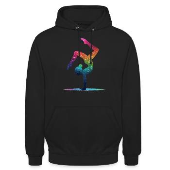 Gymnastik Gymnast Akrobatik Gymnastin - Unisex Hoodie - Schwarz - Vorne - Alina (178cm) & Michal (187cm)