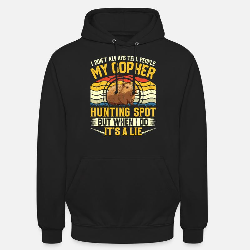 Marmotte, Chasseur, Chasse - Sweat-shirt à capuche unisexe - noir