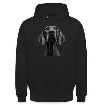 Weimaraner - Unisex Hoodie - Schwarz - Vorne - Alina (178cm) & Michal (187cm)