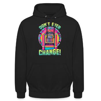 Jukebox Collector Don’t Ever Change - Sweat-shirt à capuche unisexe - noir - Devant - Alina (178cm) & Michal (187cm)