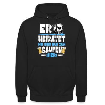 Poltern Männer T-Shirt Polterabend Männer Polterer - Unisex Hoodie - Schwarz - Vorne - Alina (178cm) & Michal (187cm)