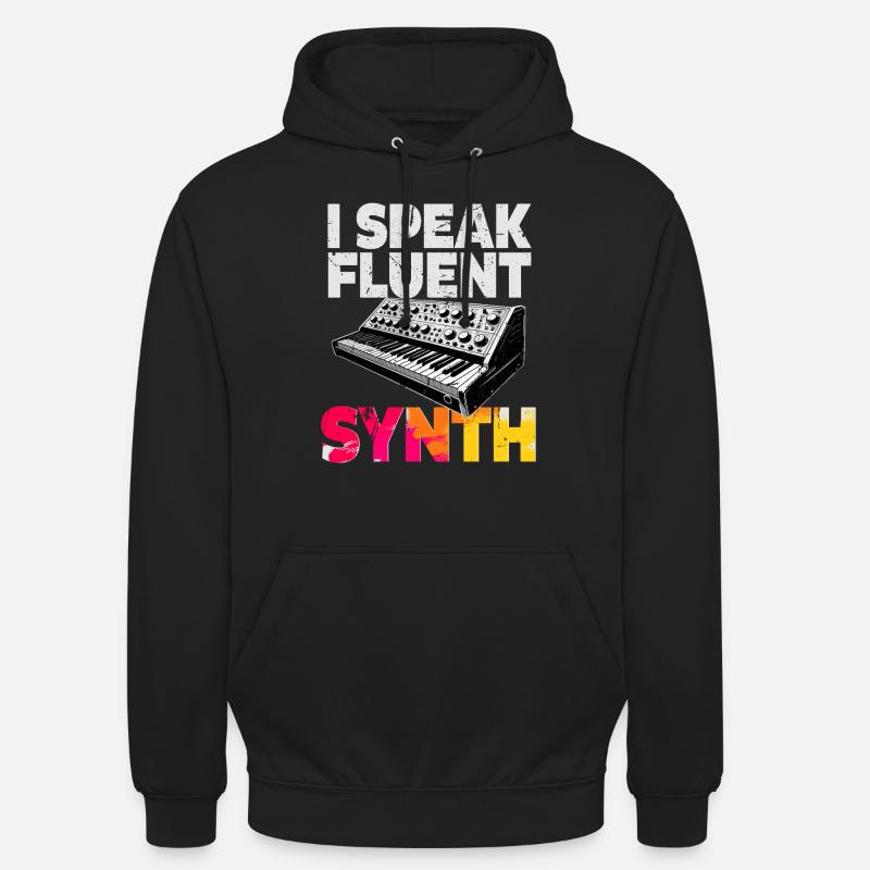 Synthesizer I Speak Flydende Synth - Hættetrøje unisex - sort