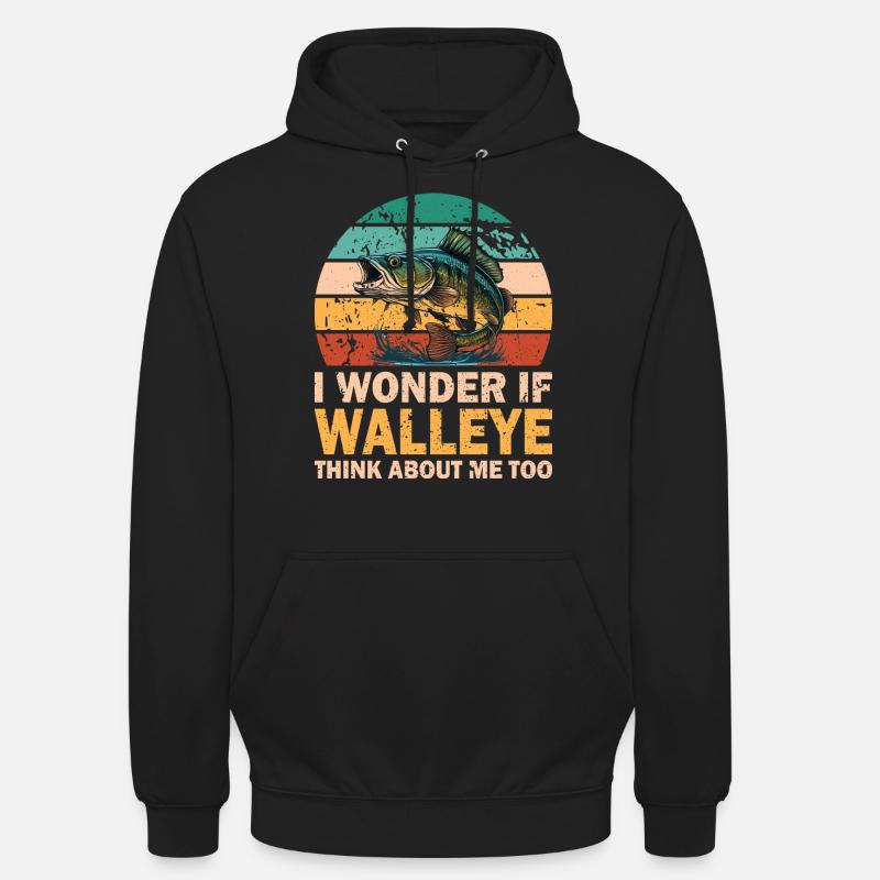 Walleye Zander Pêche Pêcheur Pêcheur - Sweat-shirt à capuche unisexe - noir