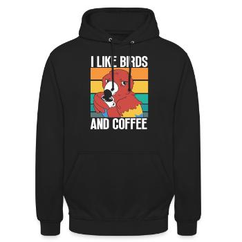 Bird Watching Cute Bird Lover - Unisex Hoodie - Schwarz - Vorne - Alina (178cm) & Michal (187cm)