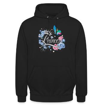 Blumen und Schmetterlinge für Prinzessinnen – - Unisex Hoodie - Schwarz - Vorne - Alina (178cm) & Michal (187cm)
