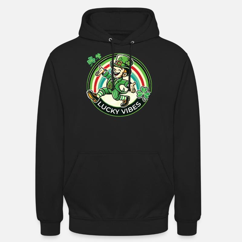Joyeuses vibrations de la Saint-Patrick - Sweat-shirt à capuche unisexe - noir
