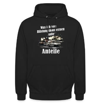 Rüstung Aktien lustiger Spruch Geschenk - Unisex Hoodie - Schwarz - Vorne - Alina (178cm) & Michal (187cm)