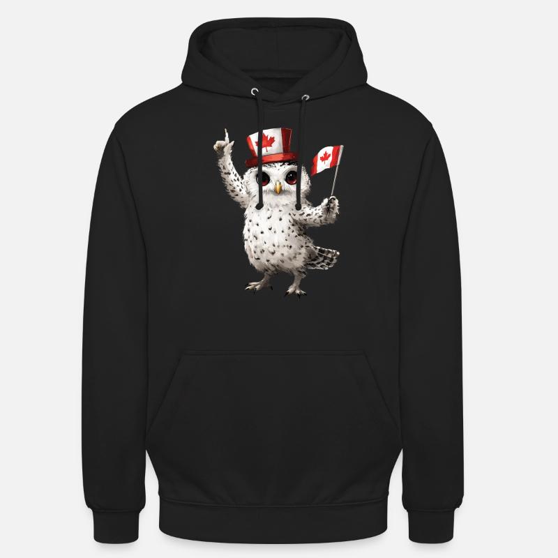 Schneeeule - Unisex Hoodie - Schwarz