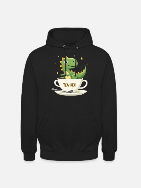 Tea Rex Tyrannosaurus Rex Amante dei dinosauri - Felpa con cappuccio unisex - nero