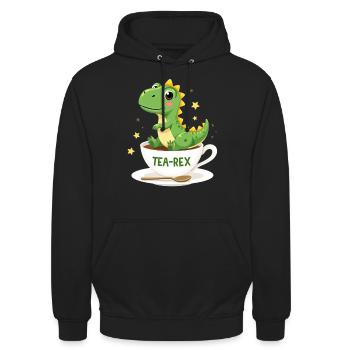 tea rex tyrannosaurus rex dinosaurier dino - Unisex Hoodie - Schwarz - Vorne - Alina (178cm) & Michal (187cm)