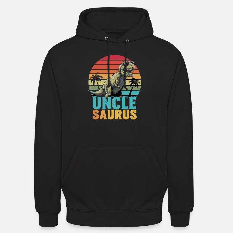 Unclesaurus Retro Dinosaur Motiv mit - Hættetrøje unisex - sort
