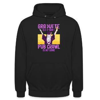 Tournée des bars Tournée des pubs - Sweat-shirt à capuche unisexe - noir - Devant - Alina (178cm) & Michal (187cm)