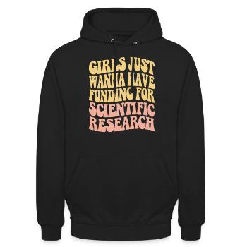 Mädchen Wollen Nur Mittel Für Die Wissenschaft - Unisex Hoodie - Schwarz - Vorne - Alina (178cm) & Michal (187cm)
