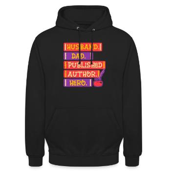Author Authors Father - Unisex Hoodie - black - Front - Alina (178cm) & Michal (187cm)