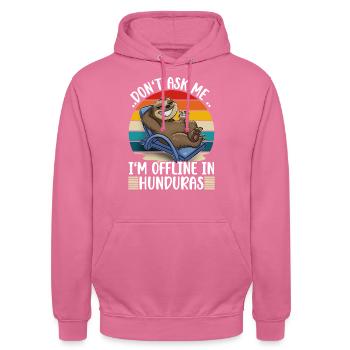 Le voyage de vacances de Hundura - Sweat-shirt à capuche unisexe - rose - Devant - Alina (178cm) & Michal (187cm)